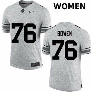 Women's Ohio State Buckeyes #76 Branden Bowen Gray Nike NCAA College Football Jersey Trade GFD3044PM